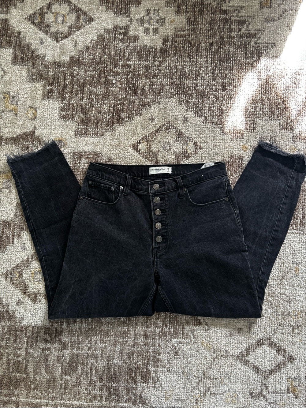 Abercrombie High-Rise Black Women’s Jeans with Button Fly